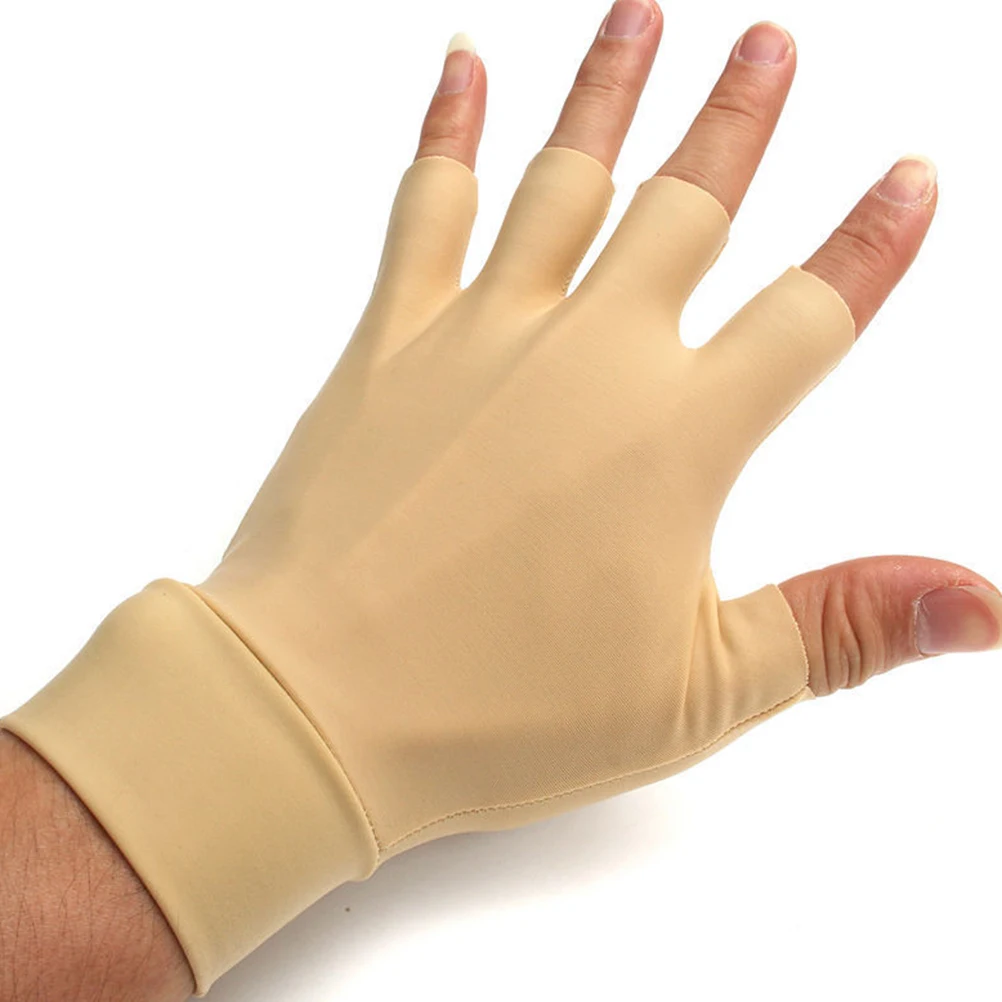 

1/2Pairs Arthritis Relief Anti Hand Compression Gloves Half-Finger Anti Arthritis Health Gloves Washable High Elastic Nylon