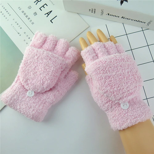 Женские однотонные розовые Kawaii Простые повседневные Универсальные перчатки в Корейском стиле для девушек, студенток, женские перчатки, шикарные Ulzzang Harajuku новые - Цвет: pinik