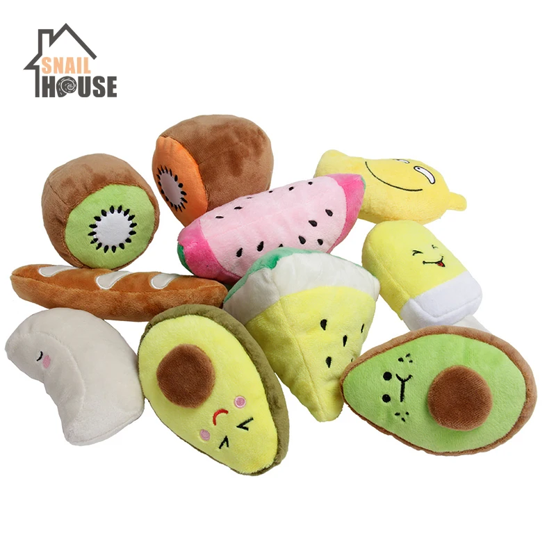 

Snailhouse Sounding Puppy Dog Chew Toys Fruit Squeak Toy For Cat Pets Plush Chew Puppy Training Toy Squeaky Toy For Pet Supplies