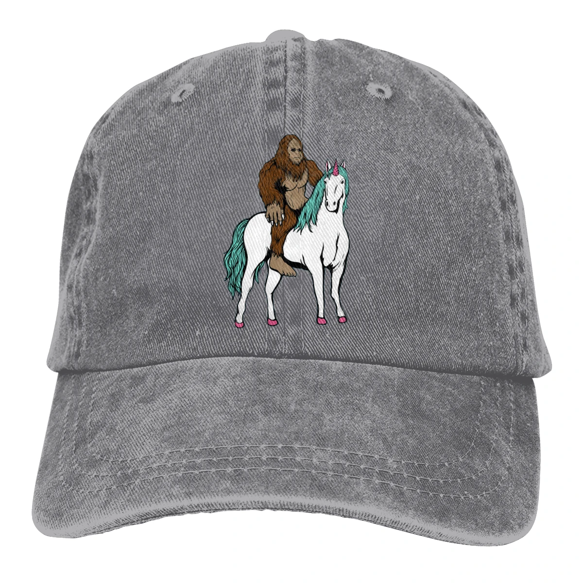 Bigfoot езда Единорог Casquette натуральный унисекс Мужские и женские деним Strapback бейсболка Регулируемая Гольф папа шляпа