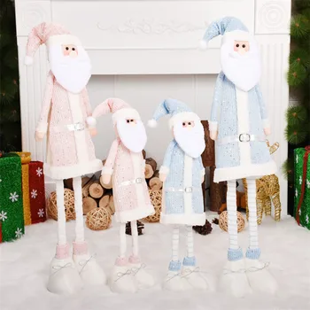 

Retractable Standing Figures Xmas Decoracion Supplies Santa Claus Dolls Christmas Decoration for Home Toys Kids Child Gift