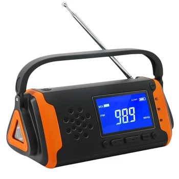 

SOS Alarm Portable USB Charger Outdoor Electric Flashlight Hand Crank Emergency Radio Household Solar Powered Power Bank Dynamo