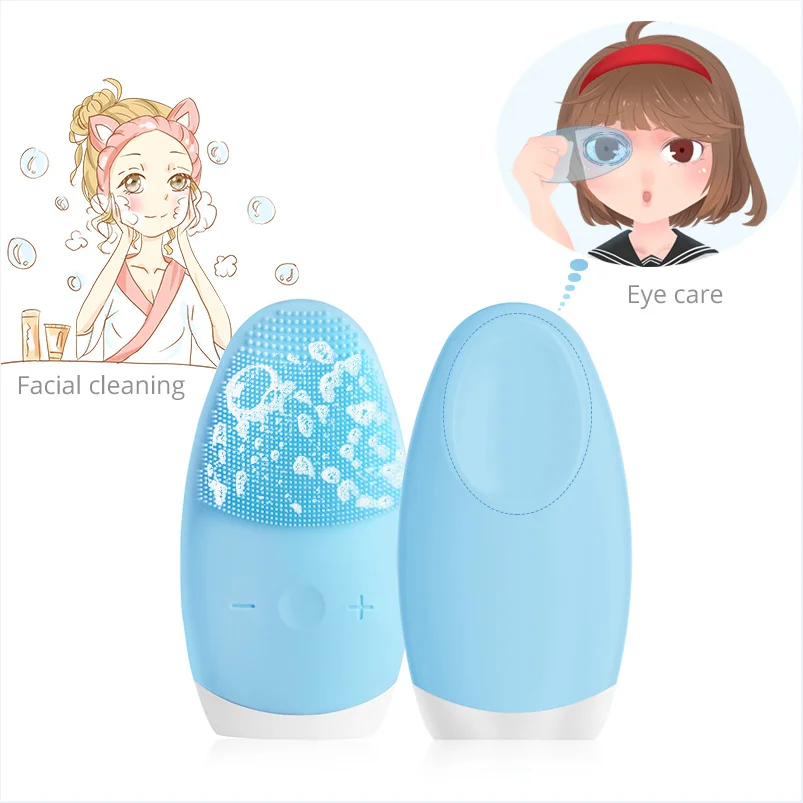 Facial Cleansing Mini Electric Massage Brush Sonic Vibration Massage Silicone Waterproof Face Deep Cleansing beauty Tool