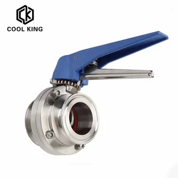 

3/4“ 1” 1-1/4" 1-1/2” （19-38mm）OD Sanitary Butterfly Valve 304 Ferrule OD 50.5mm 1.5 Fit Tri Clamp with Squeeze Trigger Handle