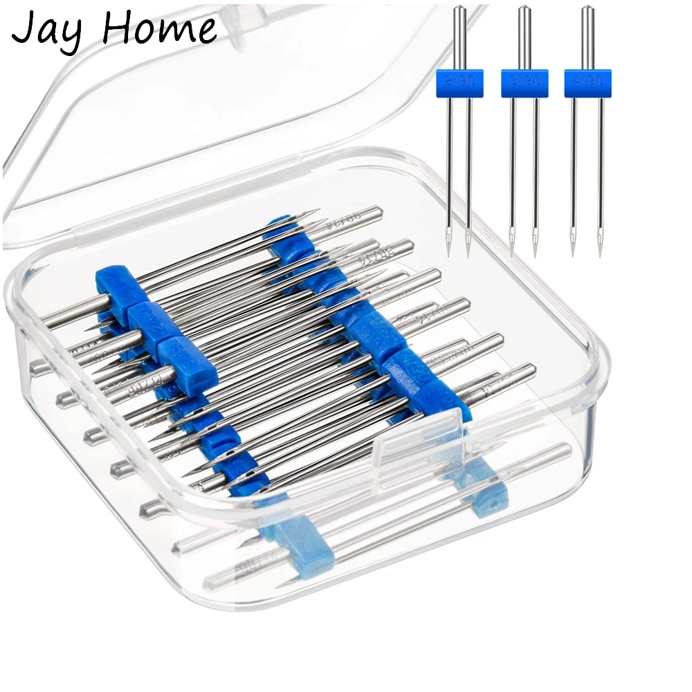 

9/3PCS Sewing Machine Needles Double Twin Needles 2.0/90 3.0/90 4.0/90 Sewing Needles for Most Household Sewing Machine