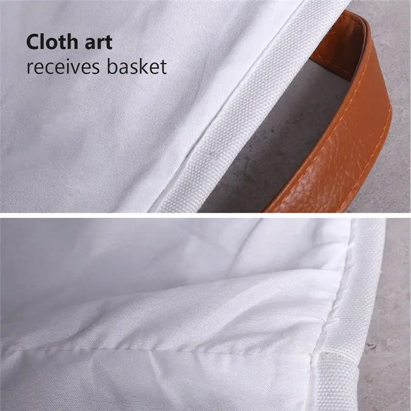 EVA Cotton Linen Double Layers Laundry Basket Collapsible Dirty Clothes Toys Sundries Storage Organizer Bin Bucket With Handles