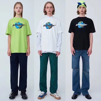 

20ss Ader Error t shirt 1:1 high quality oversize Earth distortion printed Ader Error top tee streetwear Ader Error t shirt