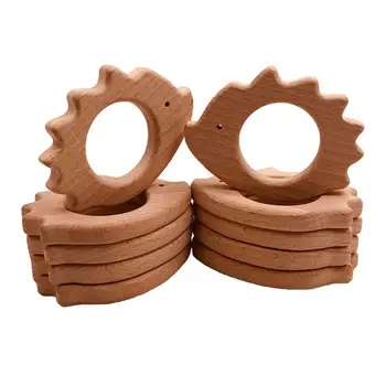 

2020 New Baby Teethers Food Grade Beech Wood Animal Pacifier Wooden Teether Newborn Toys P31B