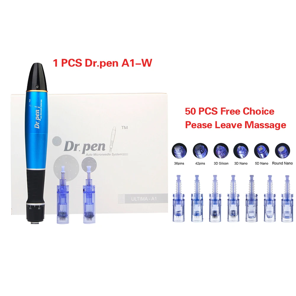 Беспроводная ручка Dr. pen Ultima A1, профессиональная микроручка с 50 иглами, картриджи, набор инструментов для ухода за кожей, мезотерапия, Дерма, ручка - Цвет: Dr.Pen Free Choice