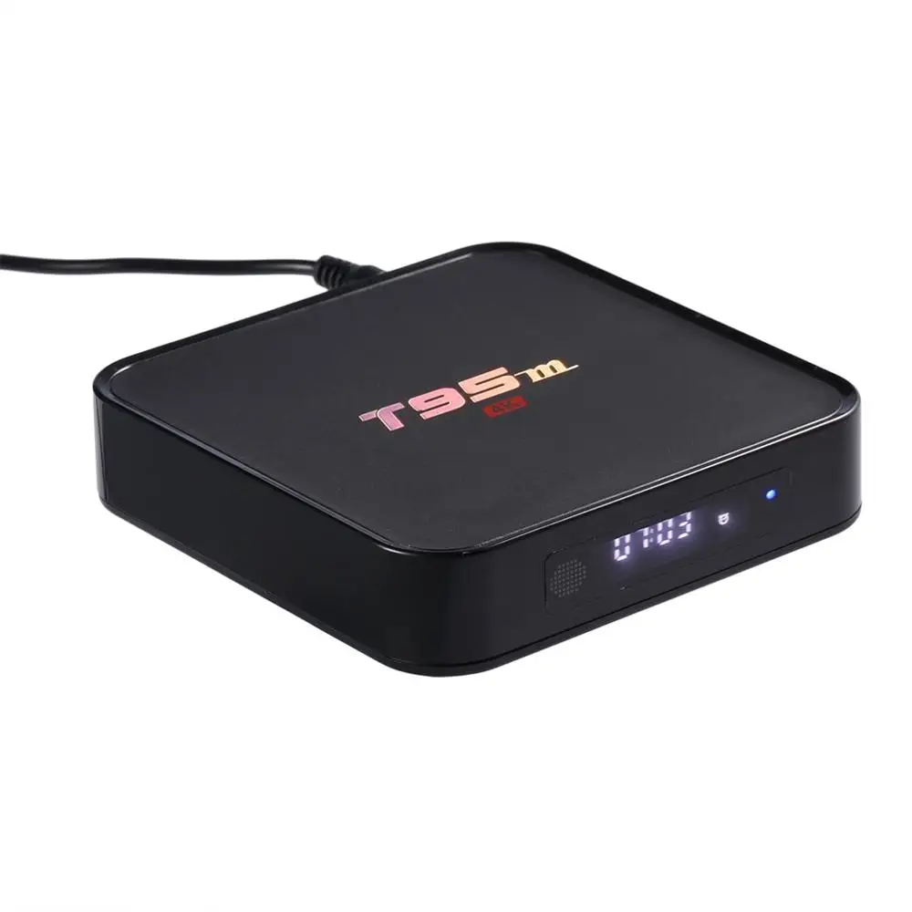 US Plug Android tv Box T95M Встроенный 2,4G WiFi Amlogic S905 для Android 6,0 четырехъядерный H.265 4K светодиодный дисплей WiFi плеер 2 ГБ 8 ГБ - Цвет: US Plug