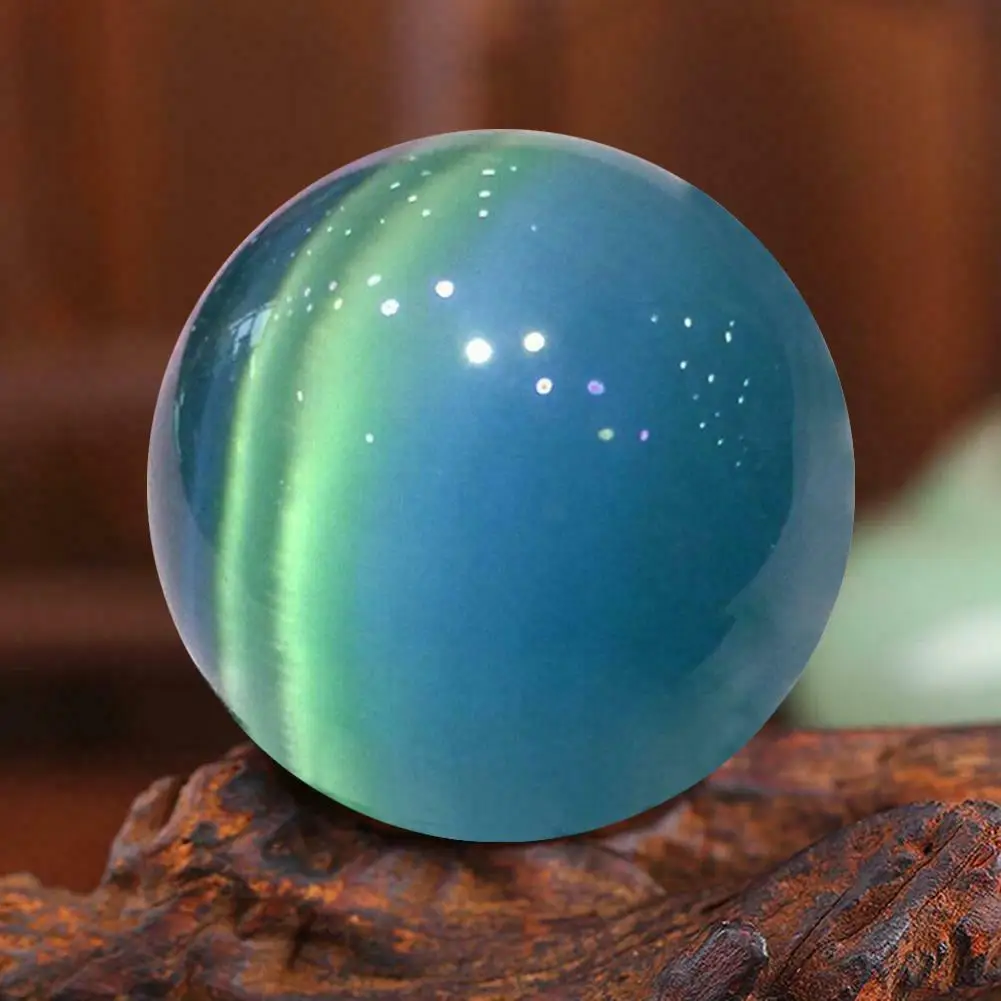 40Mm Blue Cat'S-Eye Opal Quarzo Naturale Cristallo Guarigione Sfera Sfera Sfera Decor