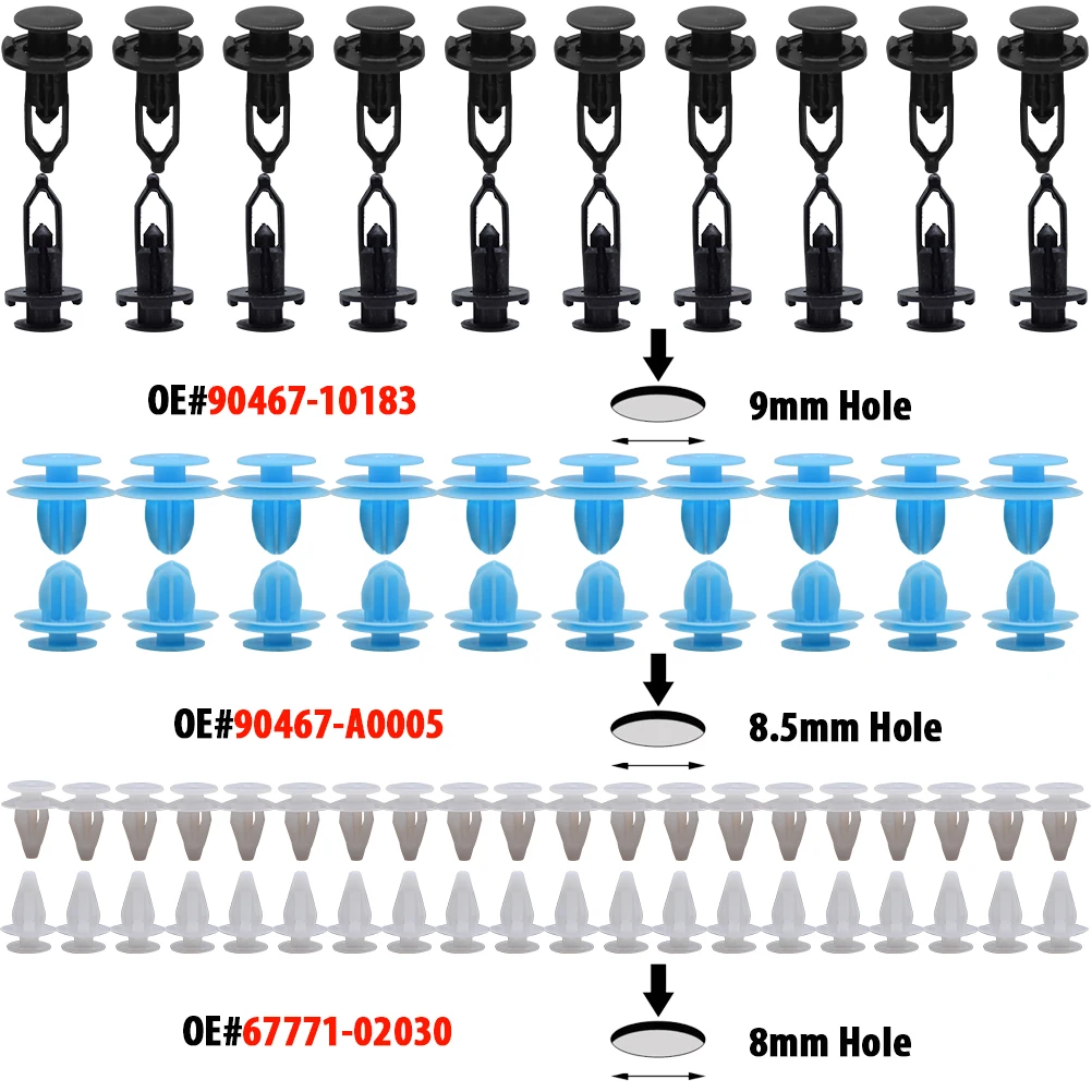A-Premium 20PCS Nylon Door Trim Retainer Clip Push-Type Compatible