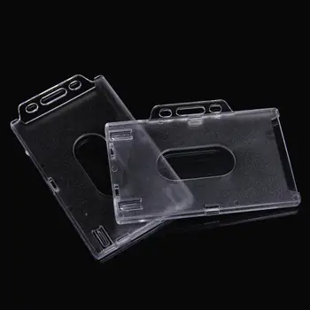 

ID Card Case Business Enclosed Badge Holder Protector Wear-Resistant 2pcs/Set Acrylic Premium Portable ID Card Holder Labels