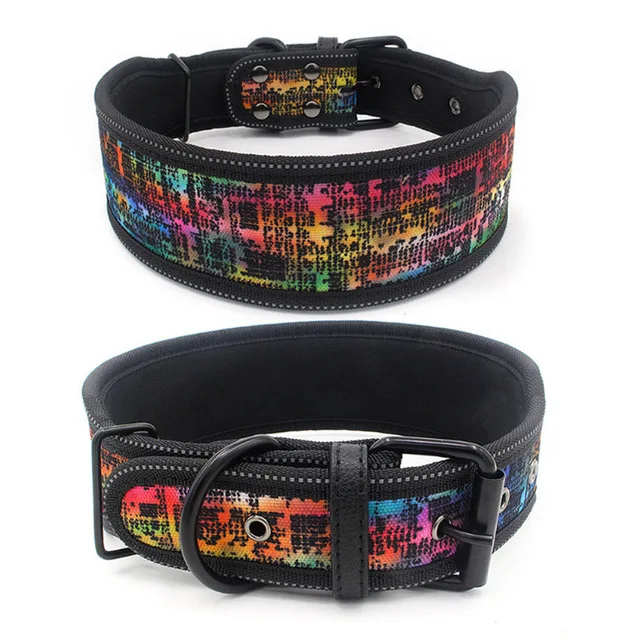 10 Colors Reflective Puppy Big Dog Collar with Buckle Adjustable Pet Collar for Small Medium Large Dogs Pitbull Leash Dog Chain 