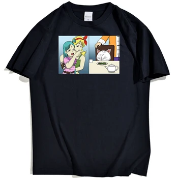 

Tshirt Launch Bulma Japan Anime Cartoon Printing Fashion Male T-shirts Retro Hip Hop Man Tops Crewneck Harajuku Men T Shirts