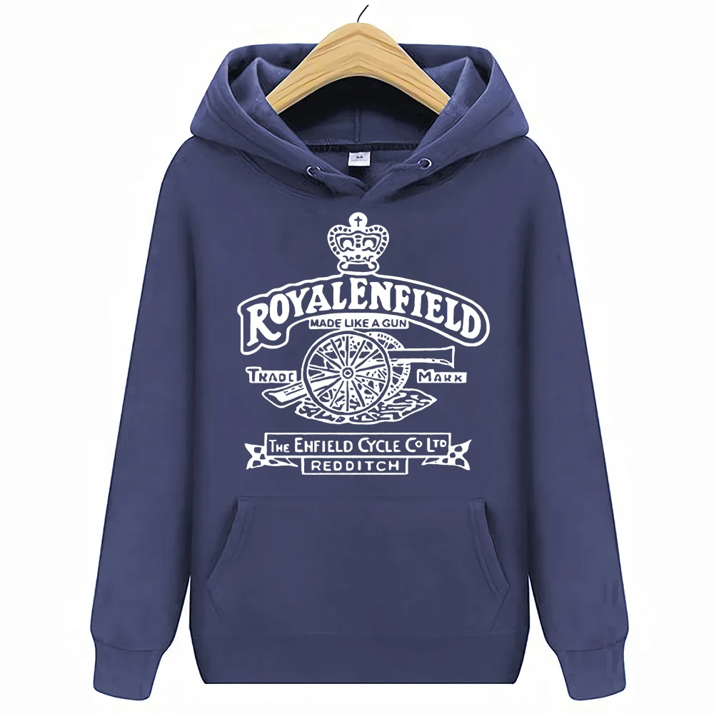 Royal Enfield Hoodies Sweatshirts S-5XL Retro Logo Biker Vintage Classic - Цвет: Тёмно-синий