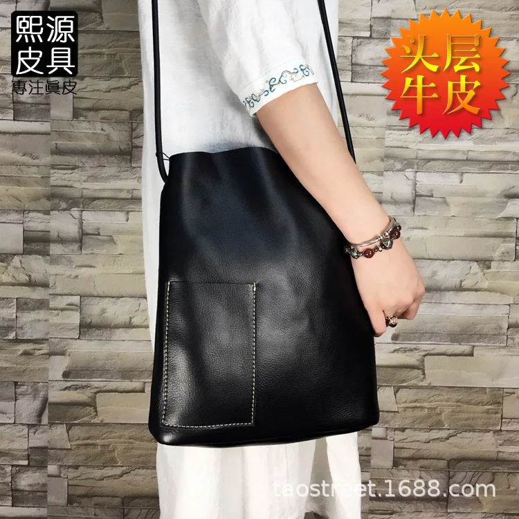 

2019 New Style Origional Handmade WOMEN'S Leather Bags Simple MORI Series Fashion Soft First Layer Cowhide Leather Single-should
