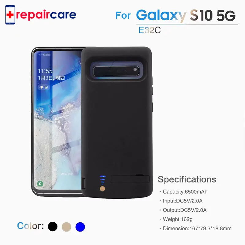 Для samsung Galaxy S10 5G зарядное устройство чехол 6500 мАч резервного питания зарядное устройство чехол для samsung S10 S10 Plus чехол для батареи
