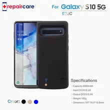 Для samsung Galaxy S10 5G зарядное устройство чехол 6500 мАч резервного питания зарядное устройство чехол для samsung S10 S10 Plus чехол для батареи