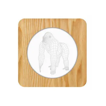 

Orangutan Wood Acrylic Creative Night Lights Solid Wood Creative Table Lamps 3D Lights Led Wooden Decorative Table Lamp