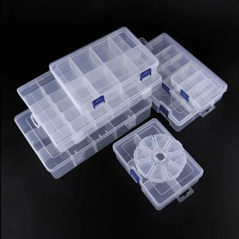 Sale Adjustable 3-36 Grids Compartment Plastic Storage Box Jewelry Earring Bead Screw Holder Case Display Organizer Container