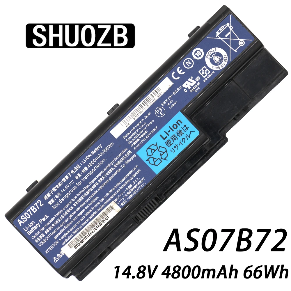 Аккумулятор для ноутбука AS07B72 AS07B31 AS07B41 AS07B42 Acer Aspire 5520 5720 5920 6920 6920G 7520 7720 7720G 7720Z серия