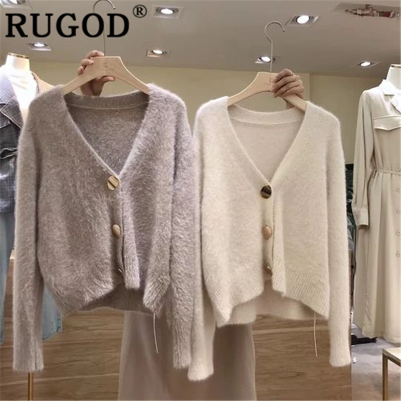 New Solid Elegant Women Cardigans Casual V-Neck Cashmere Knitted Women Sweaters Coat Slim Autumn Winter Outwear Clothes Female