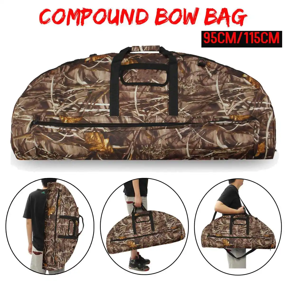 SGODDE Archery Hunting Canvas Compound Bow Bag Holder Waterproof Outdoor Carry Case with Arrow Pocket Handle & Straps 95cm/115cm | Спорт и