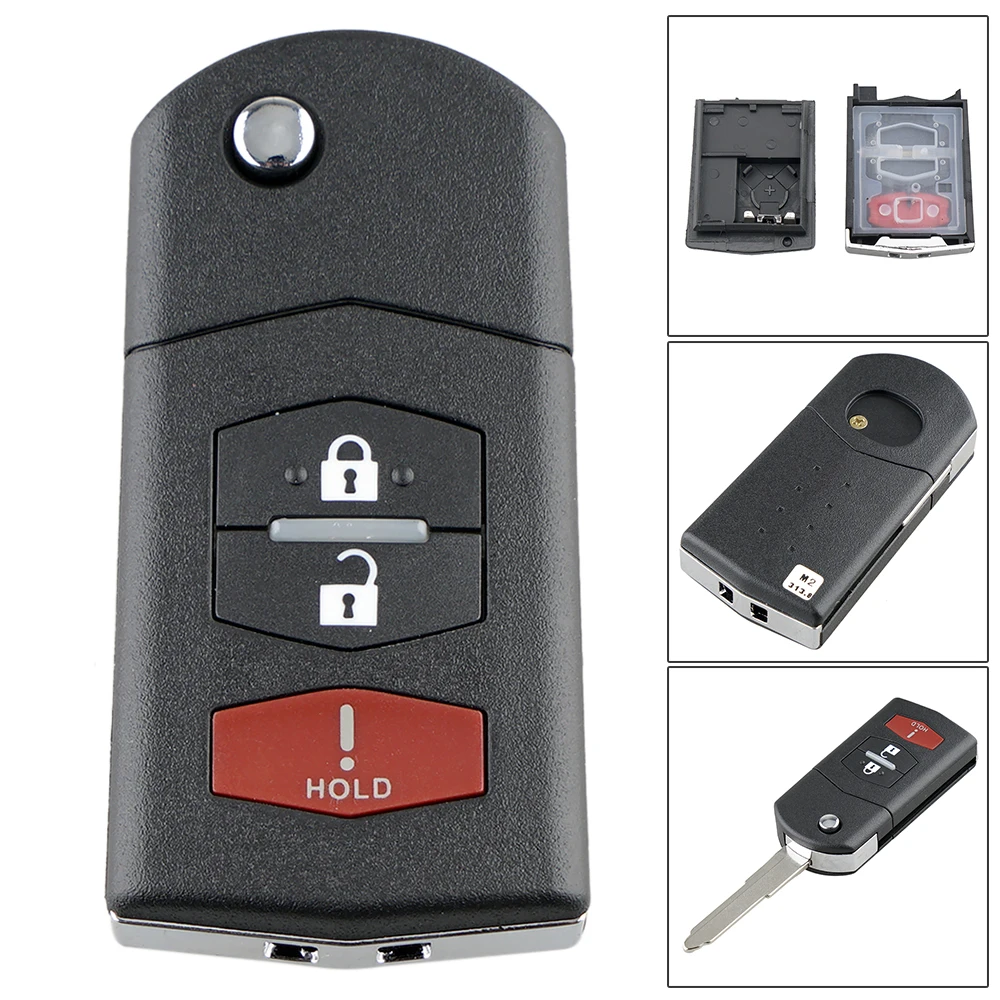 3/4 Замена кнопки Filp ключ чехол складной корпус автомобильного ключа дистанционного управления для MAZDA 3, 5, 6, MX-5 Miata CX-7 CX-9 RX-8 CX-9