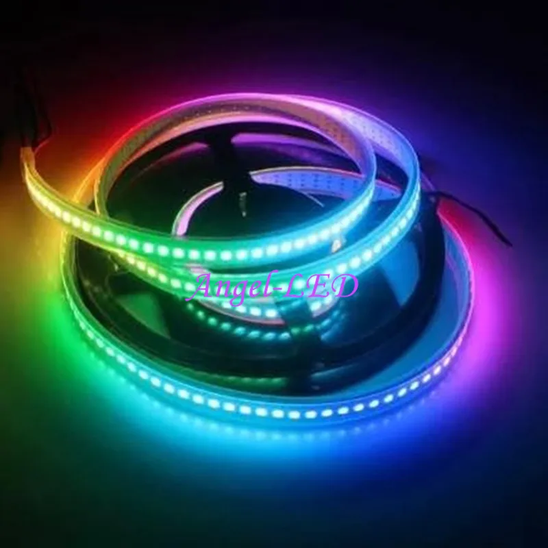 DC5V WS2812B 1 м RGB Светодиодная лента белый/черный PCB 144 пикселей IC встроенный индивидуально адресуемый 144 светодиодный s/M Цифровой 5050 SMD