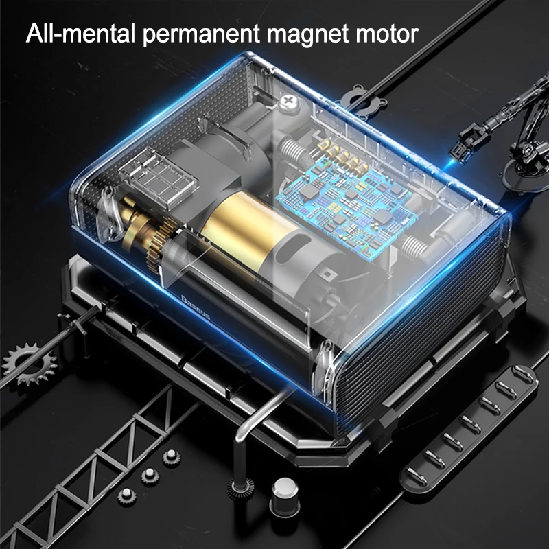 Tanie Baseus 12V sprężarka powietrza samochodowa inteligentny opona samochodowa pompa nadmuchiwana Mini przenośne elektryczne samochodu do nadmuchiwania opon kompresor