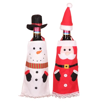 

2 Pcs Christmas Wine Bottle Set for Christmas Dinner Wine Tasting Party Table Decorations