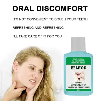 

60ml Portable Mouthwash Clean Tartar Care Fresh Breath Mint Antiseptic Teeth Whitening Cleaner Fresh Oral Care L8Y7