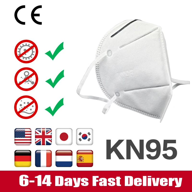 

Fast Delivery KN95 Dustproof Anti-fog And Breathable Face Masks 95% Filtration Safety Mask Outdoor Dust Pollution Pollen PM2.5