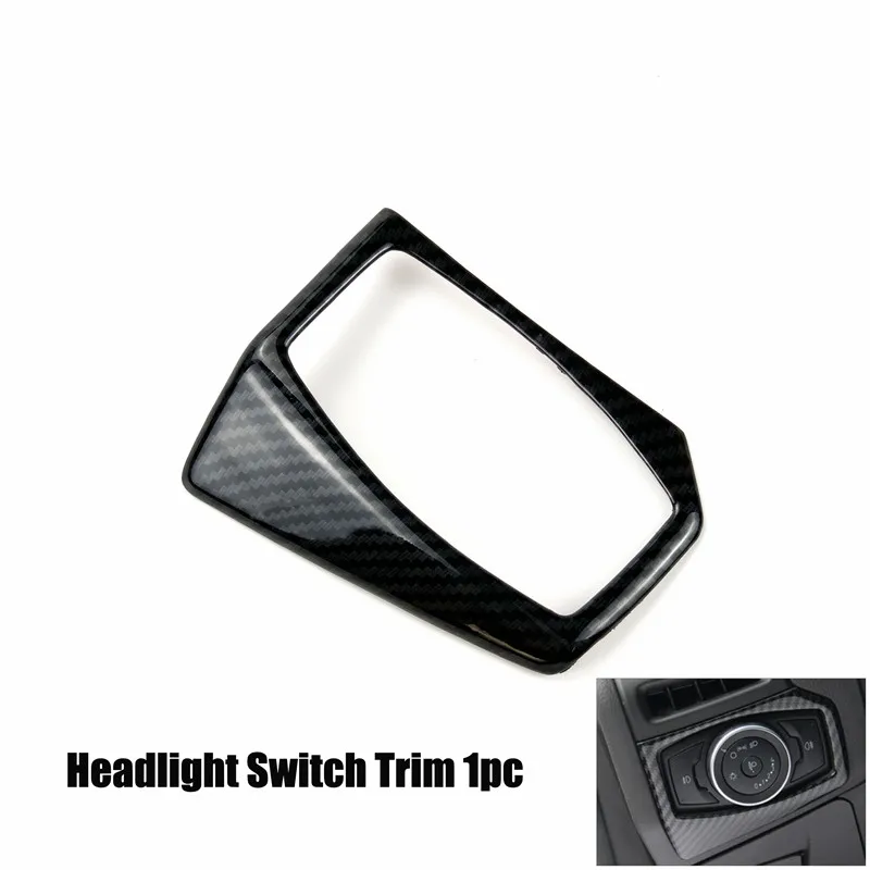Headlight Sw Trim Для Ford Focus 3 2012- полностью внутренняя наклейка из углеродного волокна наклейка крышка ручка вентиляционная консоль панель Корпус чехол Аксессуары - Название цвета: Headlight Sw Trim