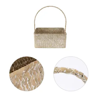 

2pcs Woven Storage Basket Durable Useful Delicate Multifunctional Organizer for Home