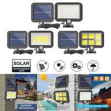 COB 56/100 Led Солнечная Сплит лампа датчик движения Солнечная настенная лампа водонепроницаемый Наружное ночное освещение уличная лампа с солнечной батареей 3 режима