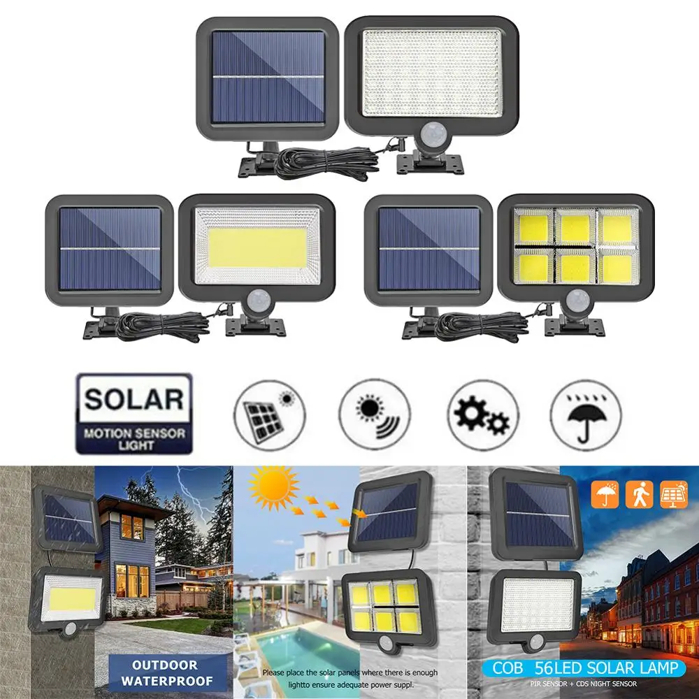 COB 56/100 Led Солнечная Сплит лампа датчик движения Солнечная настенная лампа водонепроницаемый Наружное ночное освещение уличная лампа с солн... COB 56/100 Led Солнечная Сплит лампа датчик движения Солнечная настенная лампа водонепроницаемый Наружное ночное освещение уличная лампа с солн...
