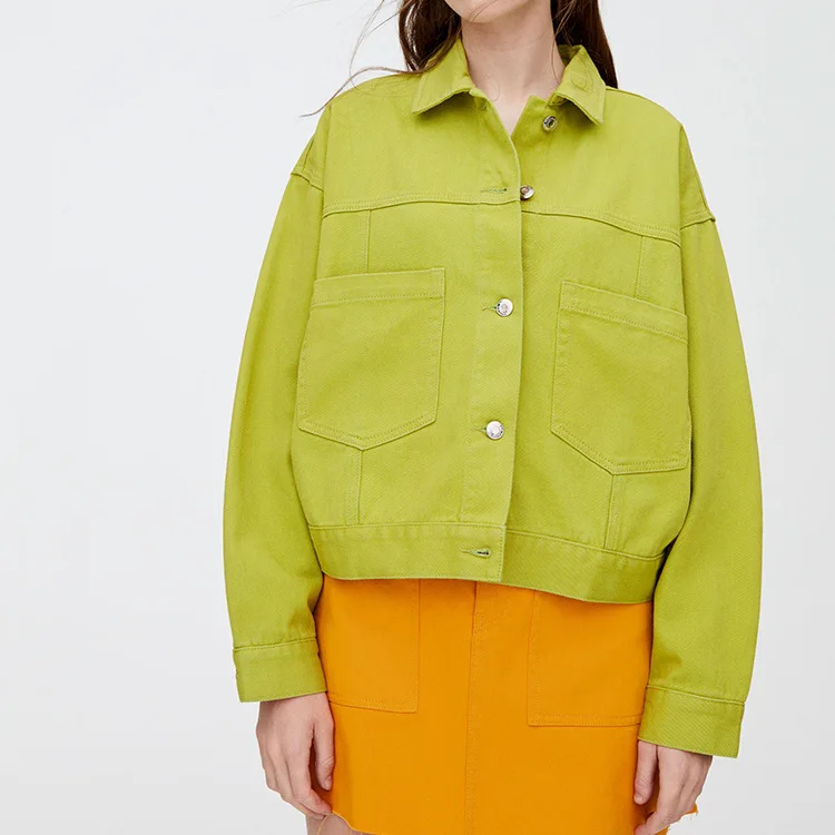 

Western Style Autumn & Winter Jacket Simple Loose Base-Short Pocket Decoration