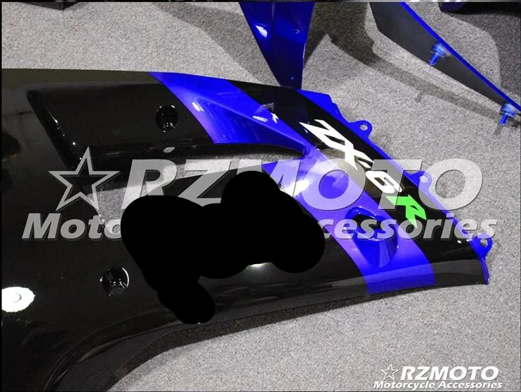 Мотоциклетный обтекатель abs комплект для Kawasaki Ninja ZX6R 636 2003 2004 корпусные детали плесень синий черный Магазин № 0048