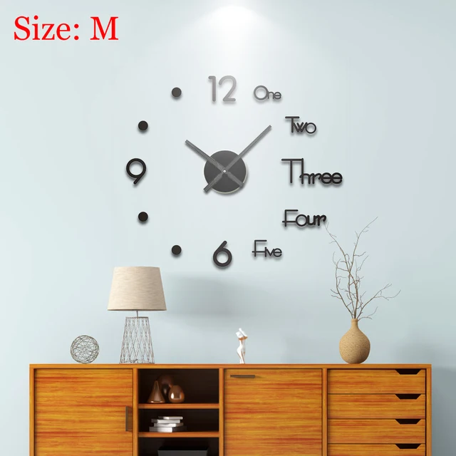 Reloj de pared de cocina relojes de pared grandes relojes de pared de  acrílico calcomanías de pared relojes 3D ramas de pájaros diseño simple y –  Yaxa Costa Rica