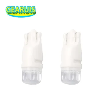 

100X Ceramic Base T10 W5W LED 2 SMD 2835 30MA car side marker light signal Tail Light Parking Light Interior Light White amber