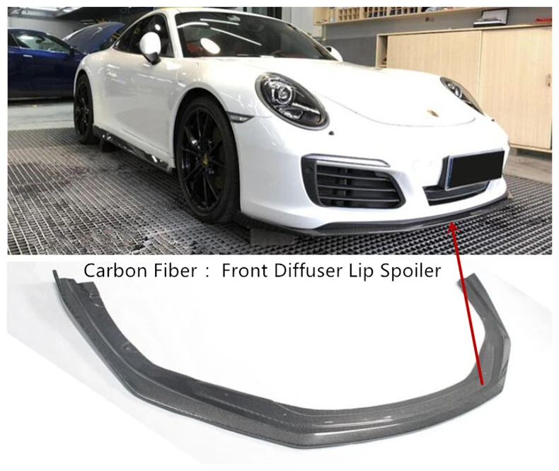Передняя Задняя сторона юбка спойлер для Porsche 911 Carrera бампер диффузор Спойлеры из углеродного волокна