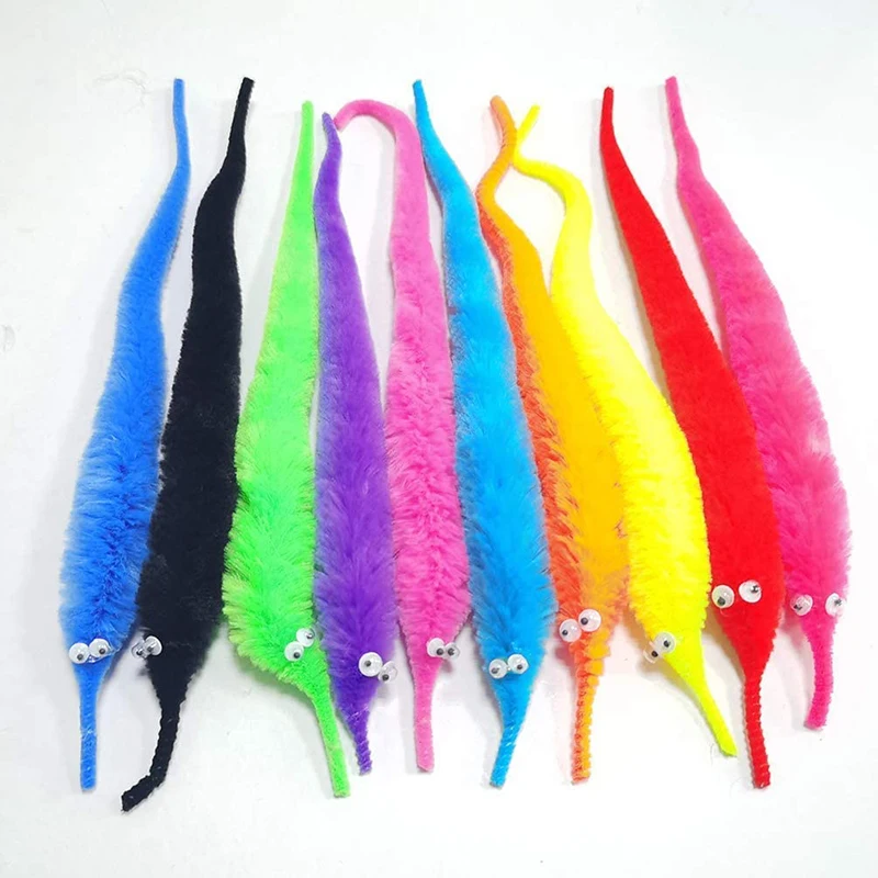 Twisty Worm Magic Toys Party Favors Fuzzy Worm On A String Christmas Halloween Wizard New Strange Trick Toys For Kids