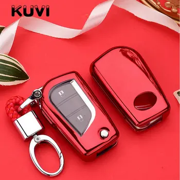 

Soft TPU Car Remote Key Fob Shell Cover Case For Toyota Auris 2016 Corolla Avensis Verso Yaris Aygo Scion TC IM 2015 keychain