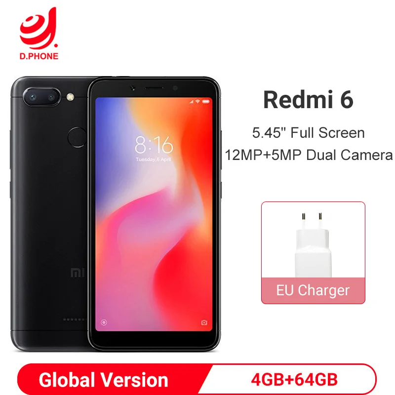  Original Global Version Xiaomi Redmi 6 4GB RAM 64GB ROM 5.45