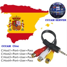AV кабель для спутникового ресивера DVB-S2 t2 декодер Европа cccam clines 1 год Испания Польша Германия ТВ для Испании