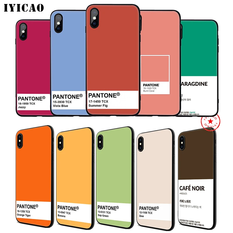 IYICAO Pantone милый художественный мягкий чехол для телефона iPhone 11 Pro XR X XS Max 6 6S 7 8 Plus 5 5S