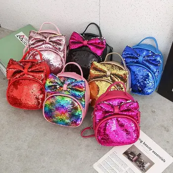 

Backpacks Mini For Dolls Fashion Cut Parent Girls Children Sequin Bow Travels