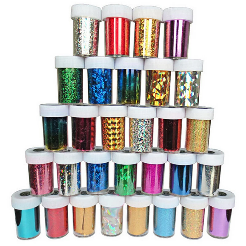 

Nails Decorations New Arrive Broken Mirror Glass Nail Foil Sticker Star Glass Broken Tips Stencil Decal Nail DIY Art Supplies